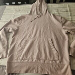 Topman Hoodie Sweatshirt Mens Medium Pink Pullover Relaxed Cotton Blend